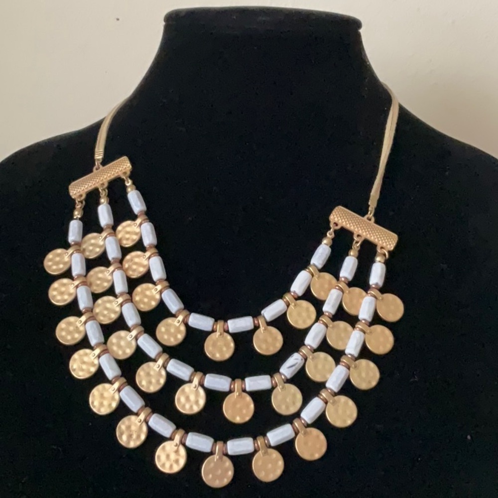 Multi-Strand Necklace with Pearlescent Elements